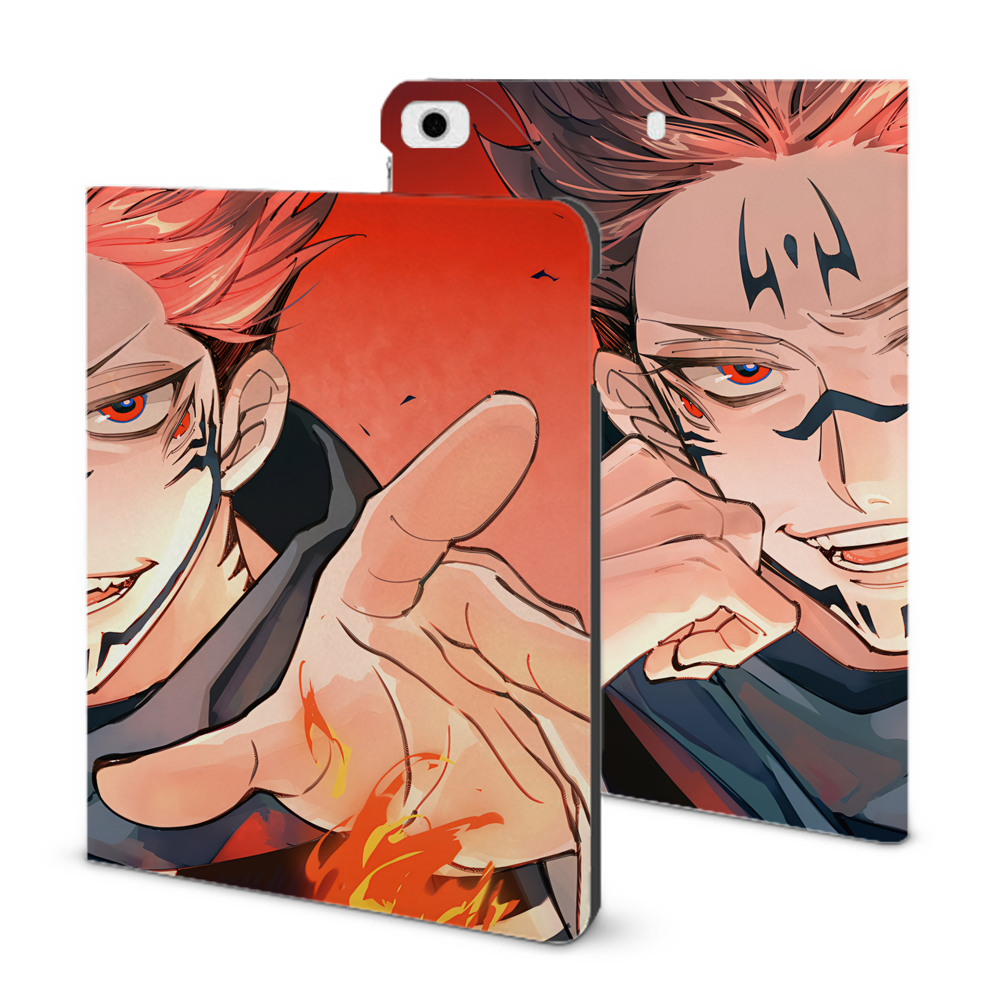 （画像用） 呪術廻戦 Jujutsu Kaisen IPad ケース ブック型 PUレザー TPU 耐衝撃 軽量 薄型 ペン収納なし 全面保護 IPad 各モデル対応
